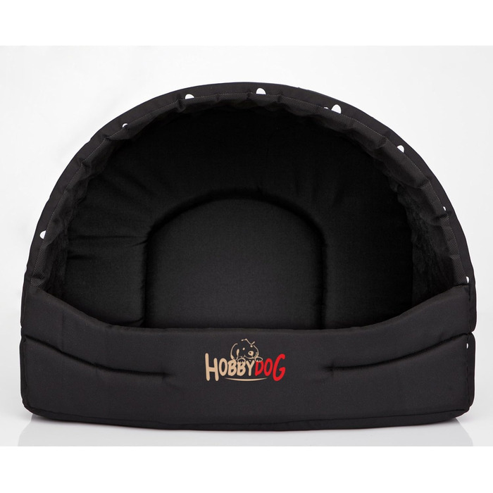 Будка для собак, лежанка для собак, хатинка для собак S-XL, світло-коричнева з принтом (лапки), чорна з принтом (лапки)