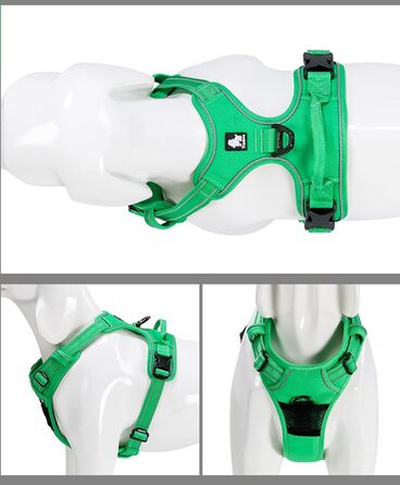 Нашийник для собак Truelove TLH5651, запобігає тягненню, світловідбиваючі шви, для активного відпочинку (XS, трав'янисто-зелений)