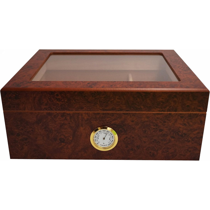 HUMANUS Humidor Desk I - Настільний вологозбережувач для сигар (50 шт.) з прозорою кришкою