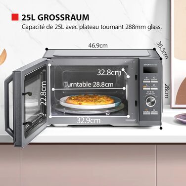 Мікрохвильова піч Toshiba MW2-MM20PF(BK) 20L, 800W, чорна | З функцією розморожування та LED-підсвічуванням