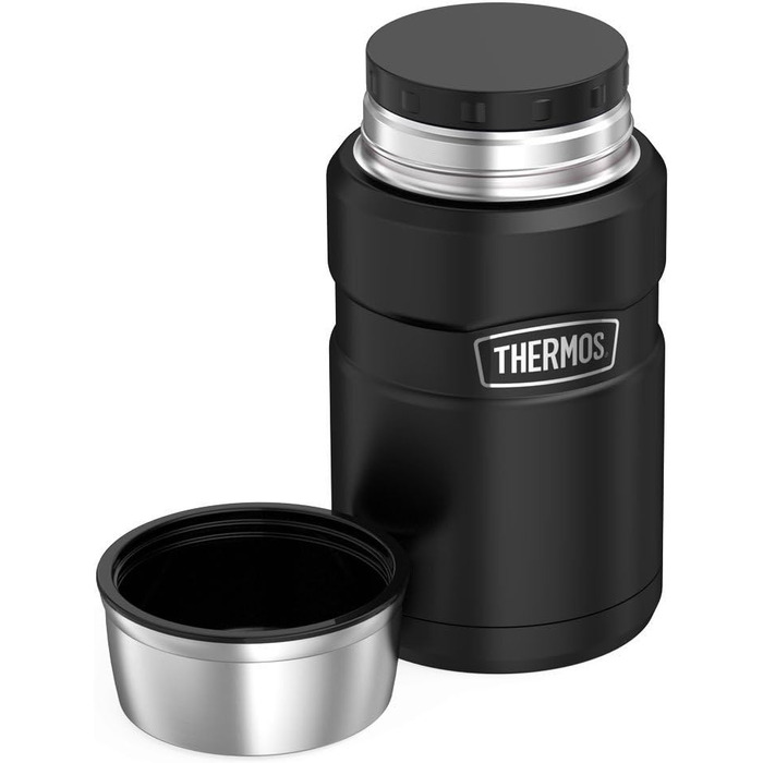 THERMOS Stainless King: контейнер для їжі з нержавіючої сталі, вакуумна ізоляція, 680 мл, матовий чорний