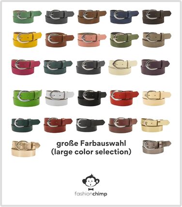 Жіночий шкіряний ремінь fashionchimp Basic (Німеччина), срібляста пряжка, ширина 2.8 см, розмір 95/BW80