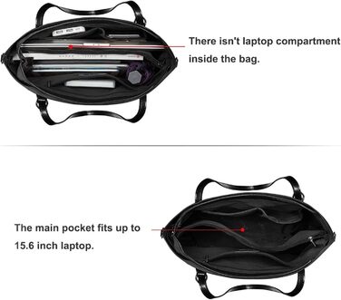 Сумка жіноча S-ZONE 3 в 1 з натуральної шкіри: шопер, сумка через плече, для ноутбука, робоча (Чорна)