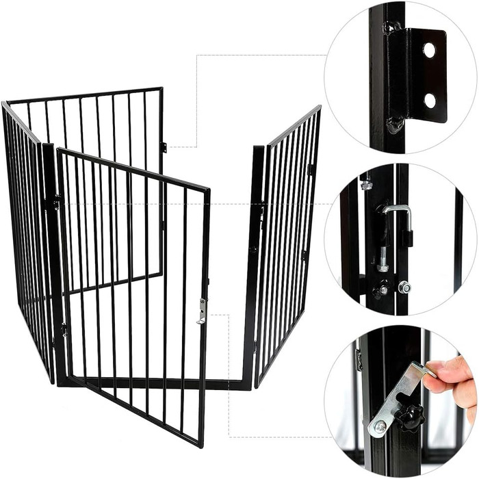 Клітка для собак, металева, розкладна, 310 x 2,5 x 75 см (5 шт.)