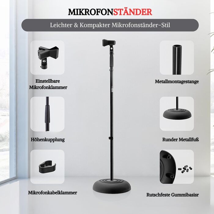 Мікрофонний стійка Pyle – універсальний трипод з регулюванням висоти 85-153 см