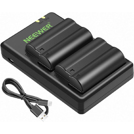 Зарядний пристрій Neewer EN-EL15/EN-EL15A для Nikon (2 шт., 2100 mAh, Micro-USB)