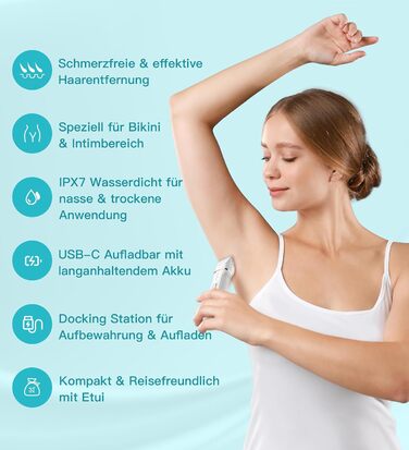 Електричний тример для бікіні 3-в-1 для жінок: тример для обличчя та інтимної зони, для чутливої шкіри. Вологостійкий, для мокрого та сухого використання, перезаряджається