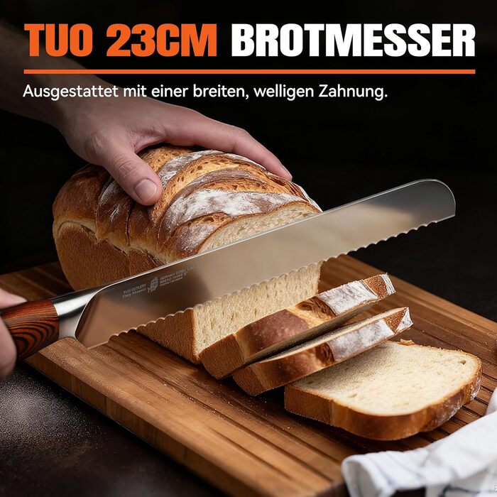 Ніж кухарський TUO Hackmesser 18 см, нержавіюча сталь, високоякісна сталь, ергономічна рукоятка Pakkawood, для кухні та ресторану