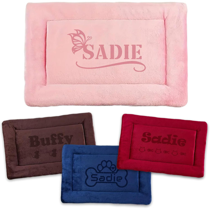 Персоналізована килимок для собак, килимок-ліжко для вольєра, миється, 69x52 см, рожевий