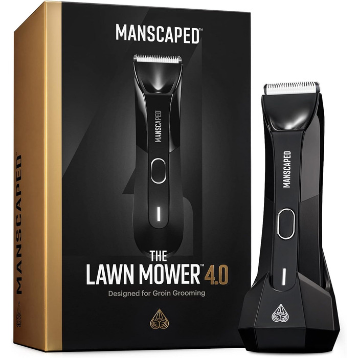 MANSCAPED® Electric Trimmer for the Intimate Area, The Lawn Mower® 4.0, Interchangeable Ceramic Blade Module, Waterproof Wet/Dry Hair Clipper, With Charging Station, Grooming Tool for Men The Lawn Mower 4.0