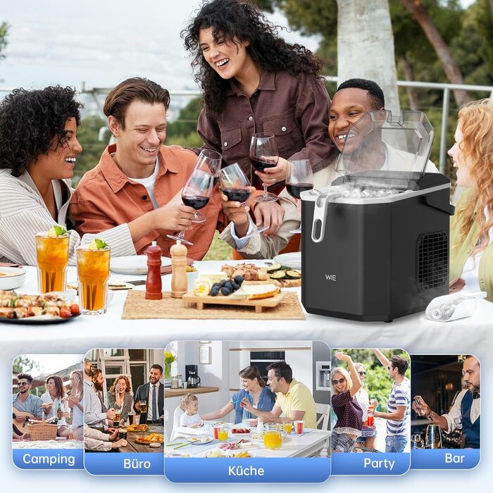 Машина для приготування льоду Ice Maker 1.3л, 9 кубиків за 6 хвилин, самоочищення, тиха, для кухні, офісу, бару, вечірки