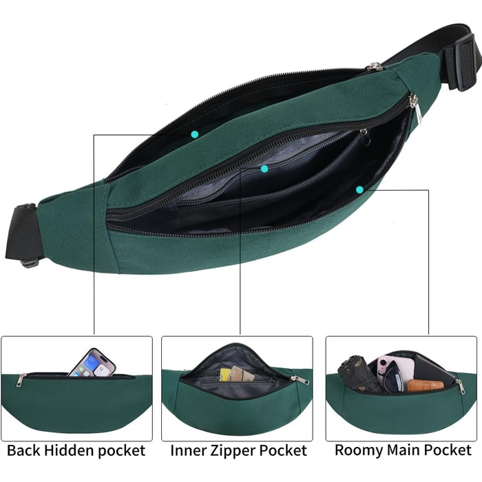 Гірчатка на пояс для чоловіків та жінок, спортивна сумка-крейсер, поясна сумка для подорожей, прогулянок з собакою, на вулицю (оливковий)