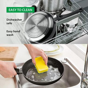 Сковорода антипригарна GadHome Classic 20 см, чорна | Для індукційних плит | Алюмінієва сковорода з ергономічною ручкою | Без PFOA для здорового приготування | Можна мити в посудомийній машині