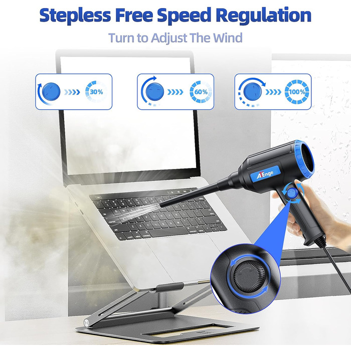 Електричний пилосос для пилу ATENGEUS 500W з регулюванням швидкості для ноутбука, ПК, офісної техніки та диванів