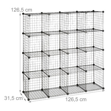 Relaxdays Wire Grid Organizer with 16 Compartments