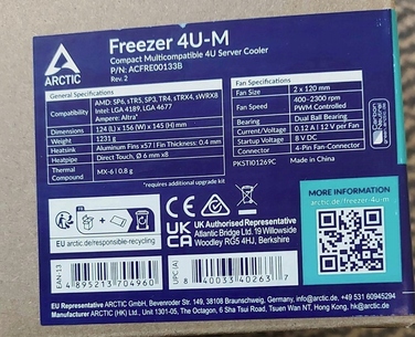 Кулер для процесора Arctic Freezer 4U-M Rev. 2 для серверних процесорів