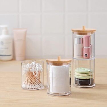 Організатор для ватних паличок та дисків Miiepls, прозорий акриловий контейнер для косметики