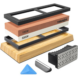 Набір точильного каменю Schleifstein 400/1000 та 1000/6000 з підставкою, для заточування ножів, японський точильний камінь