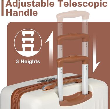 Набір валіз KONO: 3 шт. (55/65/75 см) з TSA-замком, розширювані, легкі, з 4 колесами