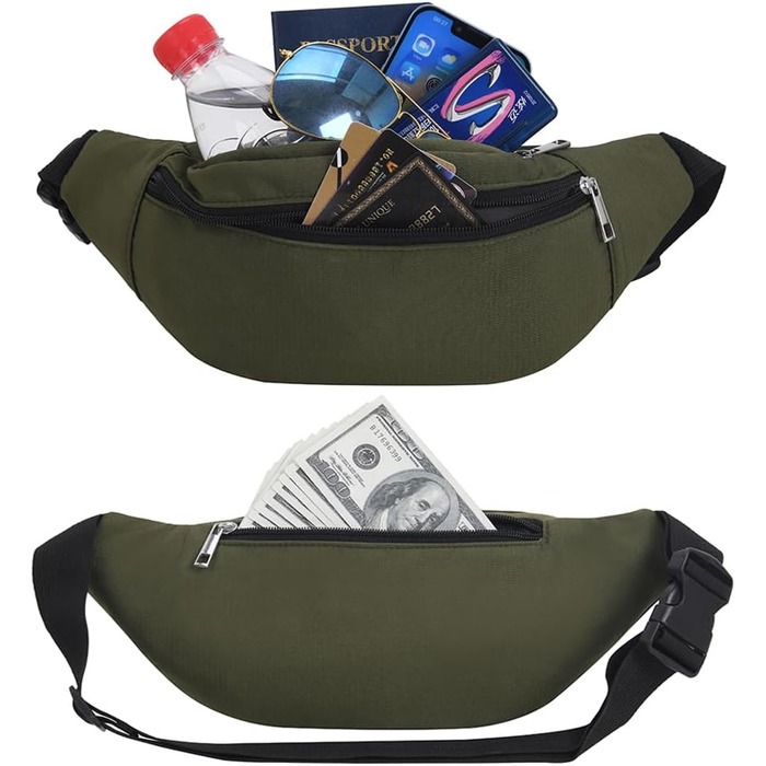 Спортивна поясна сумка на пояс, водонепроникна, для жінок та чоловіків, нейлон, для активного відпочинку, подорожей, бігу, собак, Olive-1