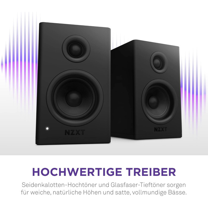 NZXT Relay – Комп'ютерні колонки для ПК, 80 Вт, повний частотний діапазон, чорний
