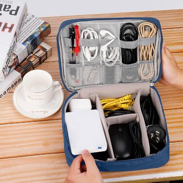 Водонепроникна сумка-органайзер для кабелів та аксесуарів Elekronik, темно-синій