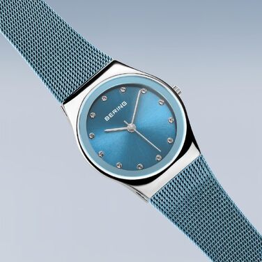 Жіночий кварцовий годинник Bering 12927 Elegant: сталевий корпус 27 мм, міланський ремінець, сапфірове скло, водонепроникність 3 ATM