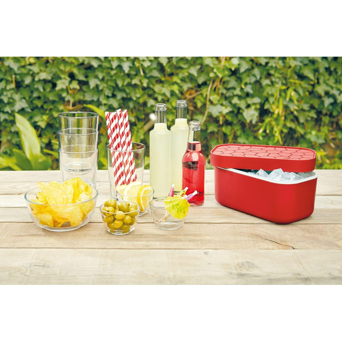 Форма для льоду Lékué Eiswürfelbox, червона, 12x22x8 см