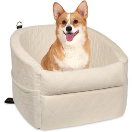 Автокрісло для собак GL GLENSLAVE: зручне та безпечне автокрісло для маленьких собак з підкладкою та сумкою для зберігання (Бежевий)