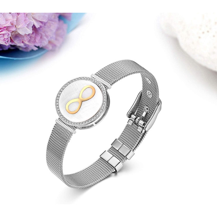 Чоловічий браслет JewelryWe з нержавіючої сталі та гуми, класичний дизайн з хрестом, регульований розмір, чорний/золотий, безкоштовна гравію (Infinity)
