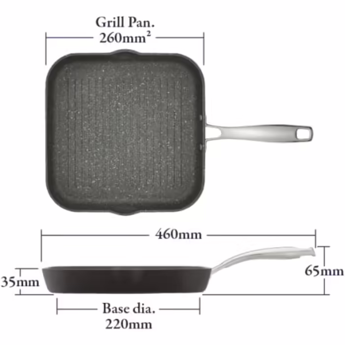 Stellar Rocktanium SP56 - Grill Pan with robust QuanTanium non-stick coating - dishwasher & oven-safe - induction-compatible - 10-year non-stick warranty - 26 cm
