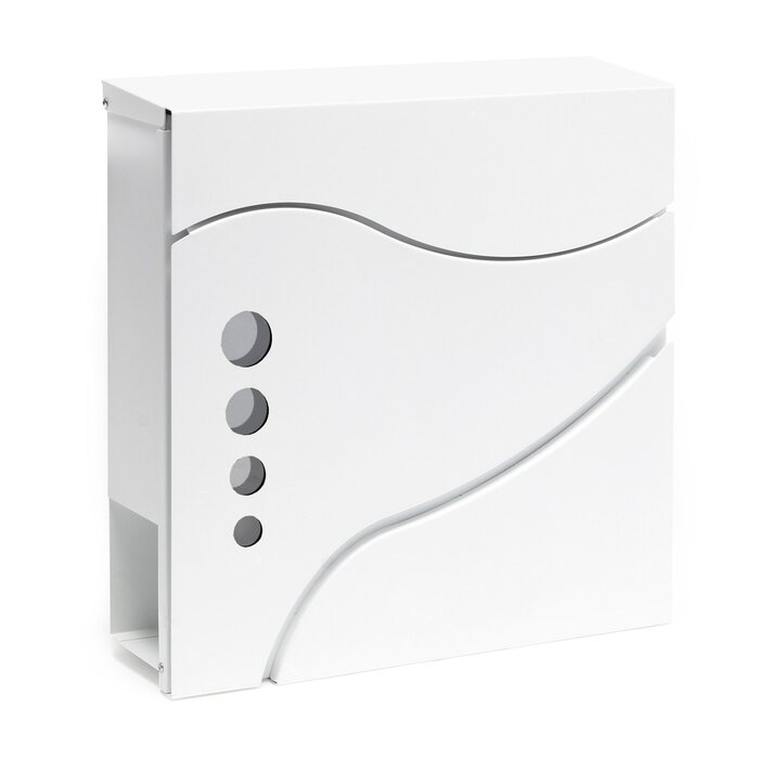 Поштовий ящик Wiltec Designer V24 антрацит/нержавіюча сталь, 370x105x370 мм, настінний, з замком, вікном та газетницею