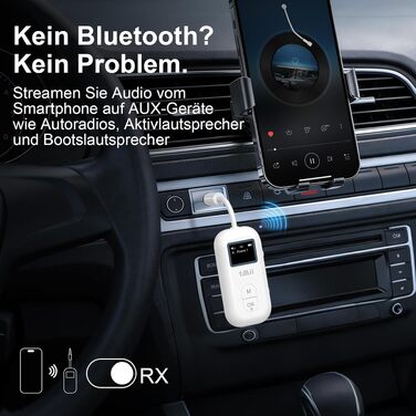 Bluetooth-адаптер для літака 1Mii з дисплеєм для 2 навушників, білий, 25 годин роботи