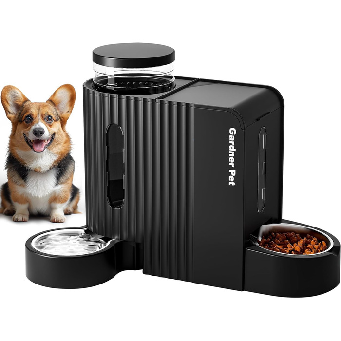 Gravity Pet Feeder - Automatic Cat & Dog Food Dispenser with Stainless Steel Bowls (6L x 2), BPA-Free, No Electricity Required