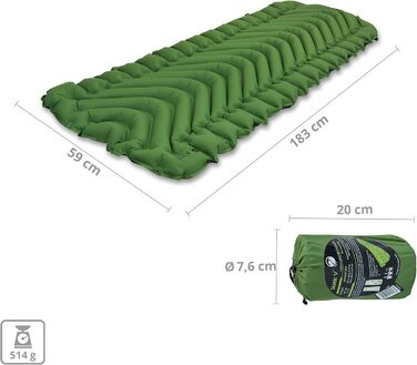 Klymit Static V Sleeping Pad (Green) - Lightweight Camping Mat