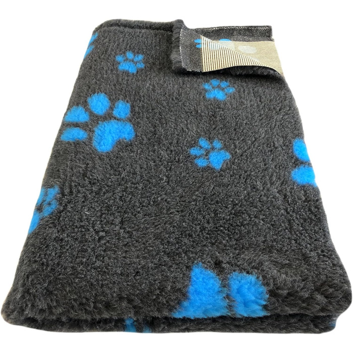 Килимок для собак Elropet Vetbed: преміум якість, 22 мм, для малих та великих собак. Товщина 22 мм. Розміри: S (80x50 см), колір: темно-сірий + блакитна лапка