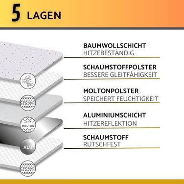 Чохол для прасувальної дошки 120x40 см - бавовна 100% - підходить для прасування з парою - екстра товста підкладка + фіксатор та натягувач - (світло-блакитний / у горошок, прасувальний килимок)