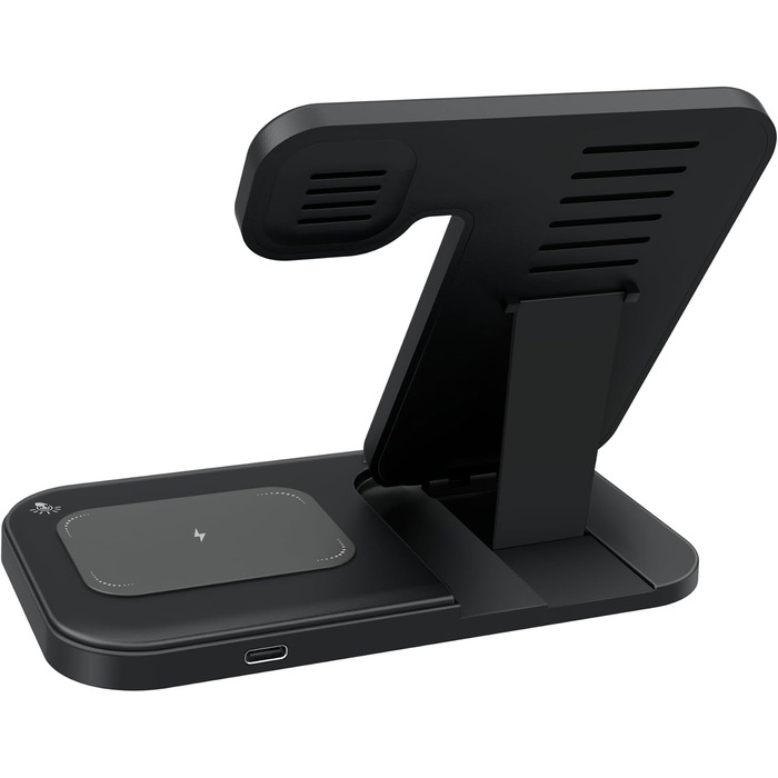 MMOBIEL Бездротова зарядка 3-в-1 для iPhone, Apple Watch та AirPods - 15W швидка індуктивна зарядка - Чорний колір