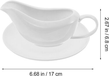 Cabilock Saucepan with Ergonomic Handle, White, Fine Porcelain, Saucepan and Tray for Sauces, Dressings, Salad, Microwave and Dishwasher Safe