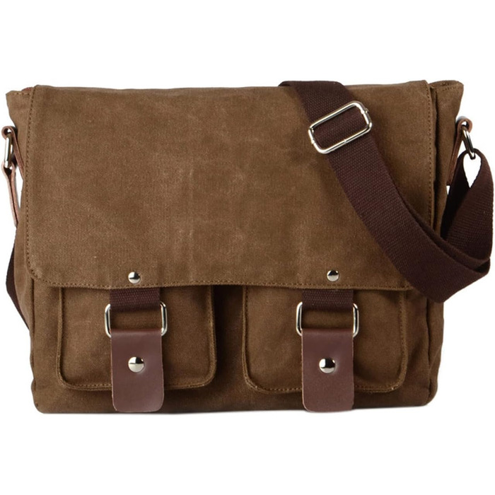 Сумка Neuleben для камери на плечі, вінтажний стиль, зелений/коричневий канвас