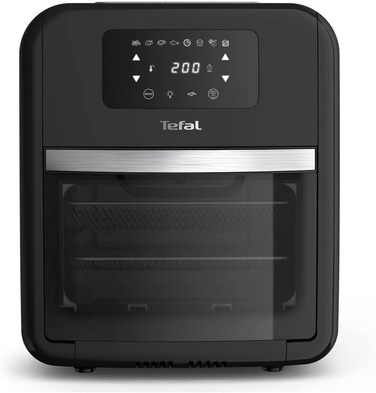 Аерофритюрниця Tefal Easy Fry Oven & Grill 9-в-1, 11 л, 6 порцій, 7 аксесуарів, 8 програм, онлайн-рецепти, без масла, швидка, енергоощадна, чорна