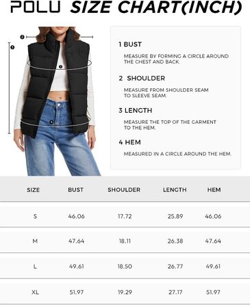 Жіноча пуферка/жилетка Polu, без рукавів, на блискавці, зі стійким коміром, оверсайз, чорна, розмір S