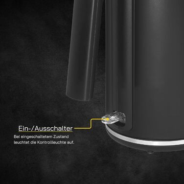 Електричний чайник Water 3300 C, 1,7 л, 2200 Вт, з захистом від накипу, чорний