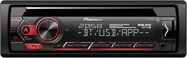 Автомагнітола Pioneer DEH-S420BT 1-DIN з CD-програвачем, Bluetooth, USB, AUX, MP3, RDS, еквалайзером, підтримкою iPod та додатком Smart Sync