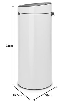Відро Brabantia Touch Bin New 40 л з висувним контейнером, нержавіюча сталь, 32.8 x 48.3 см, білий