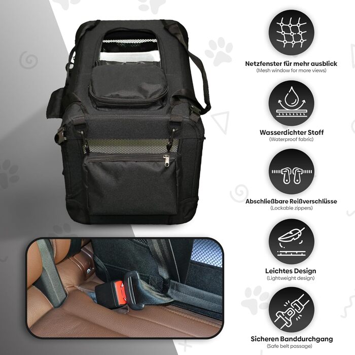 Транспортна переноска для собак та котів DEFACTO, XXL, 91x63x63 см, чорна