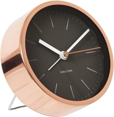 Karlsson Present Time Minimal Alarm Clock, Copper Black/Copper