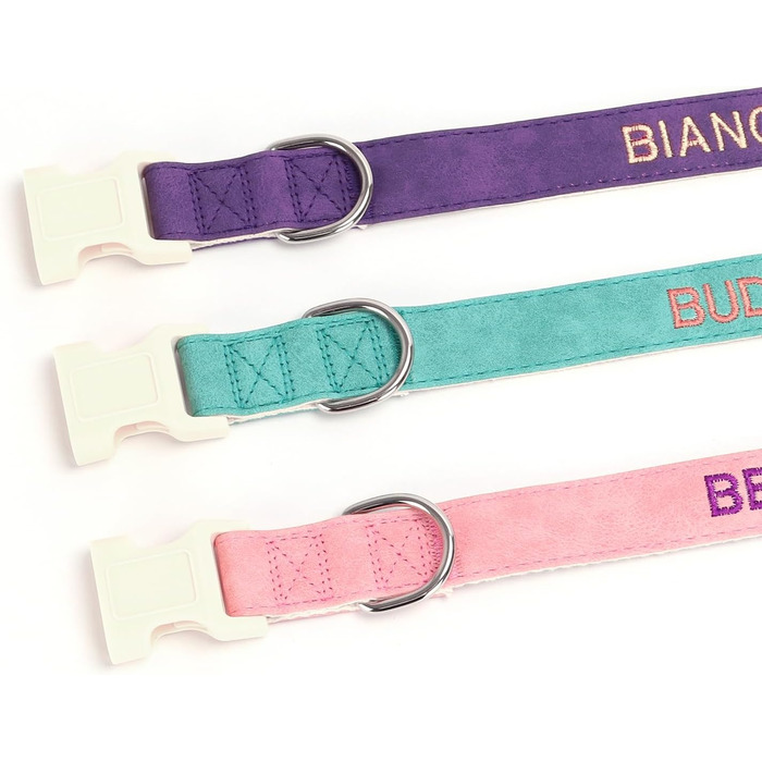 Лідяний нашийник для собак з металевою застібкою, двосторонній, з ім'ям та номером телефону, регульований розмір, M та L (для маленьких собак)