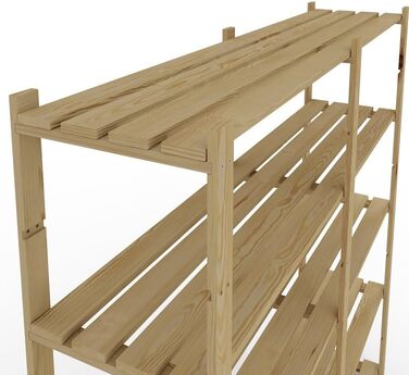 Lenmar Series B Wooden Shelf, Pine, Wood, Light Beige, B-20 170 x 80 x 40 cm, 5 Shelves, Bookcase, Wooden Shelf, Standing Shelf, Wall Shelf, Shelf with 5 Shelves, Office Shelf, for Living Room, Storage Shelf (B-30 170 x 150 x 40 cm 5 Shelves)