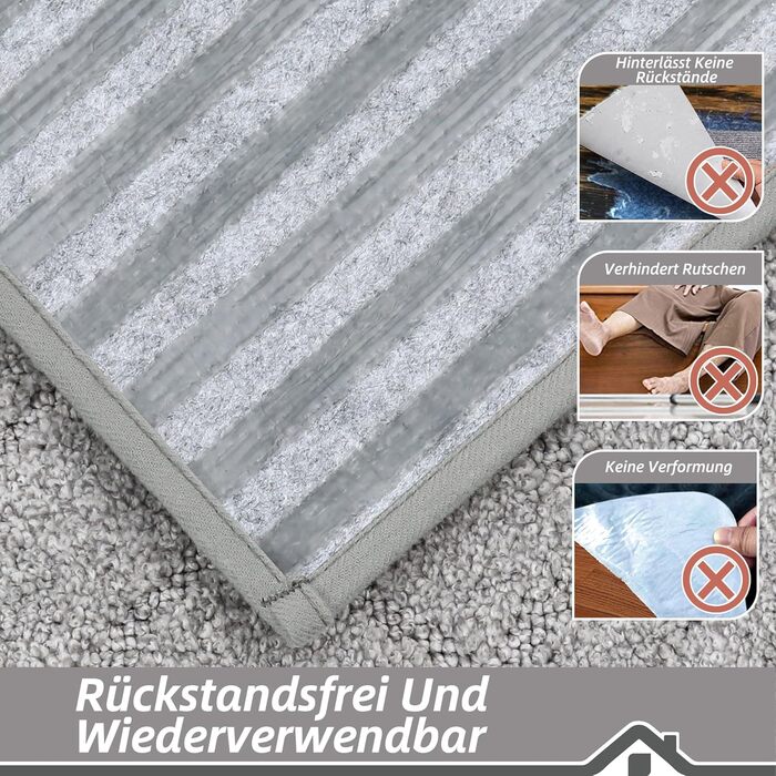 Килимки на сходи BEQHAUSE антиковзні, 22x70 см, сірі (15 шт.) - для дітей, літніх людей, домашніх тварин, машинне прання